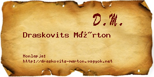 Draskovits Márton névjegykártya