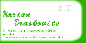 marton draskovits business card
